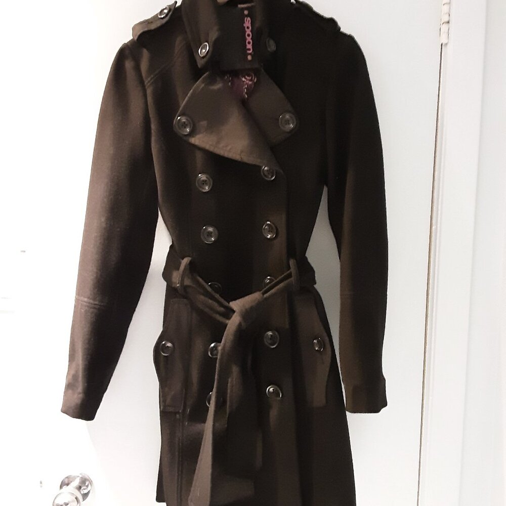 Coat "Spoon", 70% wool, size 34 Eu ( Small us), black